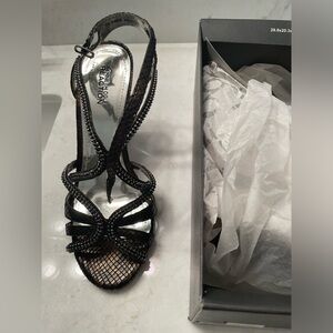 Kenneth Cole Reaction new Rhinestone and Snakeskin Wedge Sandalss